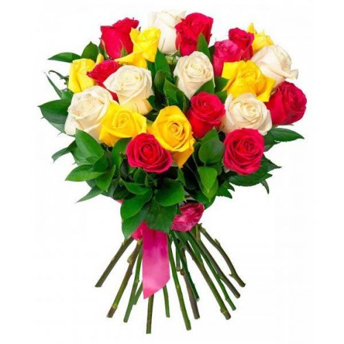 21 разноцветная роза с доставкой по Сухому Логу